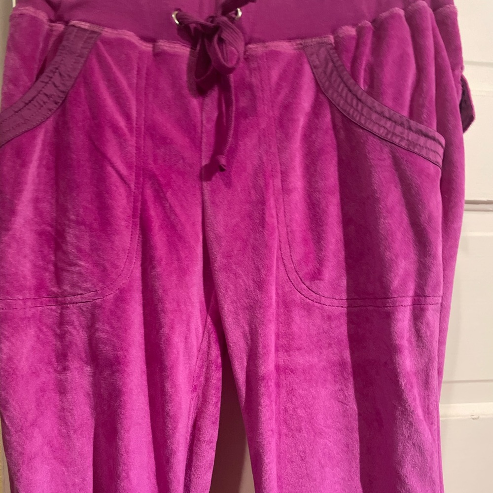 Pinkish Purple Ruby Rose Rare Vintage Y2K Flared Velour Pants